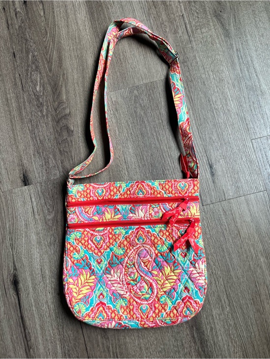 Vera Bradley Handbags - Vera Bradley Coral and Teal Quilted Crossbody Bag